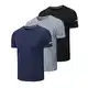 ZENGVEE 3er Pack Sport Tshirts Herren Laufshirt Kurzarm Schnelltrocknend Atmungsaktiv Sport Shirt Männer Sportshirt Herren Kurzarm Trainingsshirt Herren(520-Black Gray Navy-M)