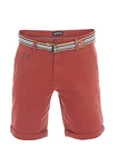 riverso Herren Chino Shorts RIVKlaas Regular Fit Gürtel Bermuda Kurze Hose (19400) Dark Red