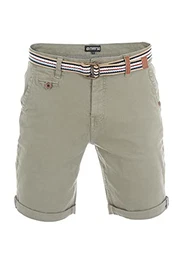 Herren Chino Shorts RIVKlaas Regular Fit Gürtel Bermuda Kurze Hose Sommer Short 98% Baumwolle Grün w32, Größe:W 32, Farbe:Light Green (12200)