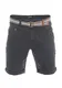 riverso Herren Chino Shorts RIVKlaas Regular Fit Gürtel Bermuda Kurze Hose Sommer Short 98% Baumwolle Grau w32, Größe:W 32, Farbe:Dark Grey (23400)