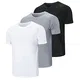 ZENGVEE 3er Pack Sport Tshirts Herren Funktionsshirt Sport Shirt Men Trainingsshirt Schnelltrocknend Fitness Sportshirt Laufshirt Kurzarm Männer Atmungsaktive T-Shirt (590-Black Grey White-M)