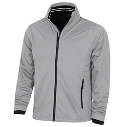Herren Kragen Details wasserdichte Golfjacke - Silber/Schwarz - M