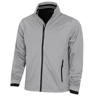 Calvin Klein Herren Kragen Details wasserdichte Golfjacke Silber/Schwarz