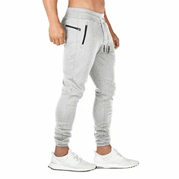 Jogginghose Herren Fitness Spotshose Slim Fit Trainingshose Sweatpants Chino Baumwolle Taschen(hellgrau XL)