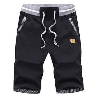 HCSS Kurze Hosen Herren Sommer Sporthose Chino Gummizug Schwarz HCSS Kurze Hosen Herren Sommer Sporthose Chino Gummizug Schwarz