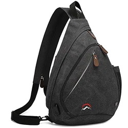 KAKA Sling Bag Crossbody Rucksack Schwarz
