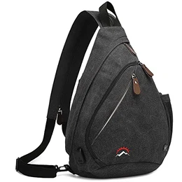 Schultertasche, Crossbody-Rucksack, wasserdichter Leinen-Tagesrucksack, Freizeit-Tasche zum Reisen, Wandern, Camping für Herren und Damen