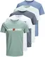 JACK & JONES Herren 5er-Pack T-Shirts aus Baumwolle Styles (Slim Fit Mix 9, M)