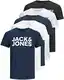 JACK & JONES Herren 5er-Pack T-Shirts aus Baumwolle in vielen Farben und Styles (Slim Fit Mix 10, M)
