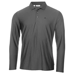 Herren Langarm-Licht Zentrale Golf-Polo-Hemd - Charcoal - M