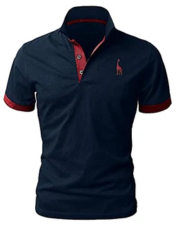 LIUPMWE Poloshirt Herren Kurzarm Basic Golf T-Shirt Giraffe Stickerei Polohemd LIUPMWE Poloshirt Herren Kurzarm Basic Golf T-Shirt Giraffe Stickerei Polohemd