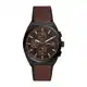 Fossil Everett uhr für Herren, Chronographenwerk mit Edelstahl- oder Lederarmband, Braun, 42MM