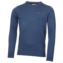 Calvin Klein Herren mit Rundhalsausschnitt Sweater - Denim Marl - M