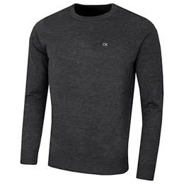 Herren mit Rundhalsausschnitt Sweater - Charcoal Marl - M