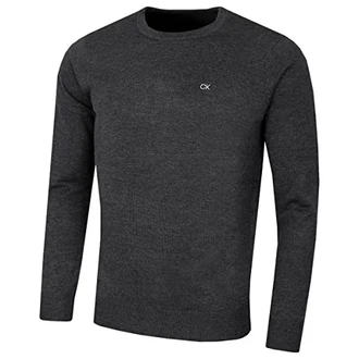 Calvin Klein Herren mit Rundhalsausschnitt Sweater Charcoal Marl Calvin Klein Herren mit Rundhalsausschnitt Sweater Charcoal Marl
