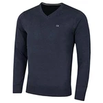 Calvin Klein Herren V-Ausschnitt Soft Cotton Pullover Marine Marl Calvin Klein Herren V-Ausschnitt Soft Cotton Pullover Marine Marl