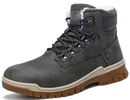 Winterstiefel Herren Winterschuhe Gefüttert Rutschfeste Warm Stiefel Gemütlich Trekking Wanderschuhe Boots 41-46EU (A-Grau, Größe 43)