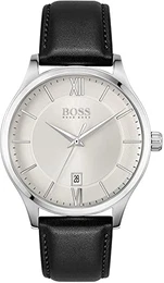 Multi Zifferblatt Quarz Uhr für Herren mit Schwarzes Lederarmband - 1513893