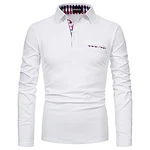 APAELEA Poloshirt Herren Golf T-Shirt mit Klassische Karierte Knopfleiste Weiß