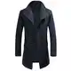 Allthemen Wintermantel Mantel Herren Lang Slim Fit Herrenmantel Winter Schwarz Business Mantel Herren Wolle Wollmantel Dunkelblau S