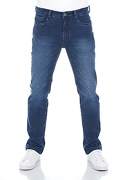 Herren Jeans Hose Strech RIVChris Straight Fit Jeanshose Baumwolle Denim Stretch Blau w32, Farbe:Dark Blue Denim (19400), Größe:32W/34L