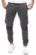 Cassiecy Cargohose Herren Slim Fit Casual Jogger Chino Cargo Hosen Stretch Jogginghose Sporthose Freizeithose mit 6 Taschen Herren Hose (M, Dunkelgrau)