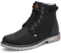 Mishansha Winterschuhe Herren Winterstiefel Wasserdicht Outdoor Boots Schwarz