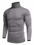 COOFANDY Rollkragenpullover Herren Langarmshirt Grau