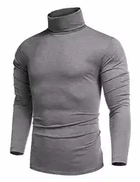 Herren Rolli Langarm T-Shirts Herren Langarm Rollkragen Pullover Langarmshirt Hoodie Regular fit