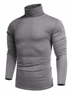 COOFANDY Rollkragenpullover Herren Langarmshirt Grau COOFANDY Rollkragenpullover Herren Langarmshirt Grau