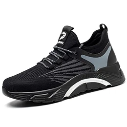 Sicherheitsschuhe Herren Damen Arbeitsschuhe S3 Leicht Sportlich Atmungsaktiv Schutzschuhe Stahlkappe Sneaker (Z Schwarz A EU 43)