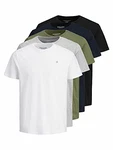 JACK & JONES Herren Logo Tee SS O-Neck 5er-Pack White
