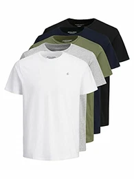 Herren Kurzarm 5 Pack T-Shirt - Eclipse/Weiß/Schwarz/Grau/Dusty - L