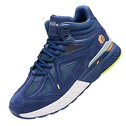 Extra Weit Laufschuhe Herren Breite Turnschuhe Damen Sportschuhe Hoch Sneaker Bequeme Walkingschuhe Stiefel für Plantarfasziitis MAJOLIKA BLAU 43 EU Weit