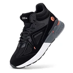 FitVille Extra Weit Laufschuhe Herren Breite Turnschuhe Sportschuhe Hoch Sneaker Bequeme Walkingschuhe Stiefel für Plantarfasziitis Schwarz