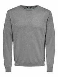 ONLY&SONS ONSWYLER Life LS Crew Knit Medium Grey Melange