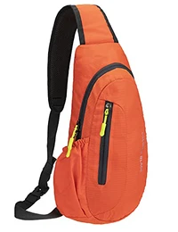 Sling Bag Brusttasche Herren Kleiner Rucksack Damen Shoulder Crossbody Crossover Bag Mini Rucksack Klein Schultertasche Brust Tasche Rucksäcke Sporttasche Umhängetaschen Crossbag Orange