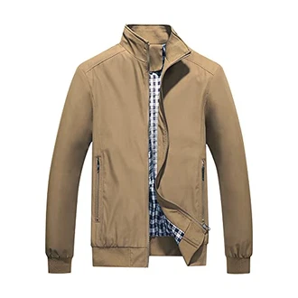 YOUTHUP Herren Langarm Jacke für Business Freizeit (1601) Khaki