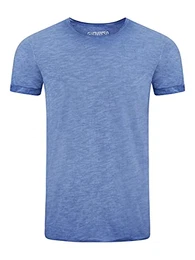 Herren Basic T-Shirt RIVMatteo Rundhals Tee Regular Fit Kurzarm Einfarbig 100% Baumwolle Blau M, Größe:M, Farbe:Middle Blue (19300)