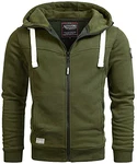 A. Salvarini Herren Pullover Langarm Sweatshirt Kapuzen Hoodie Biker AS123 (AS-123) Grün (AS-123)