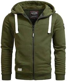A. Salvarini Herren Pullover Langarm Sweatshirt Kapuzen Hoodie Biker AS123 [AS-123-Gruen-Gr.M]