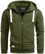 A. Salvarini Herren Pullover Langarm Sweatshirt Kapuzen Hoodie Biker AS123 [AS-123-Gruen-Gr.M]