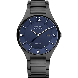 BERING Herren Analog Solar Collection Armbanduhr Blau