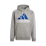 adidas Performance 3-Stripes Fleece Hoodie Mittelgrau Meliert/Weiß