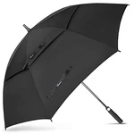 NINEMAX Regenschirm Groß Sturmfest Golf Stockschirm XXL Automatik Auf 68 Inch für Herren Damen Schwarz
