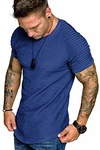 COOFANDY T-Shirt Herren Fitness Shirts Sport Tshirt Muscle Oberteile Sportswear Collection Tops Blau