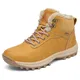 Mishansha Winterschuhe Herren Warm Gefüttert Winterstiefel Damen Wanderschuhe Outdoor Winter Boots Rutschfest Schneestiefel Gelb 43 EU