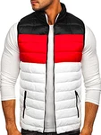 BOLF Herren Weste Bodywarmer Steppweste Funktionsweste Outdoor Freizeit Sport Style [1U1] Weiß/Schwarz (1U1)