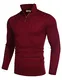 COOFANDY Herren Feinstrickpullover mit Viertelreißverschluss Langarm Rollkragen Pullover Pulli Sweatshirt männer
