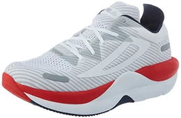 Herren SHOCKET Run Laufschuh, White-High Risk Red Navy, 43 EU